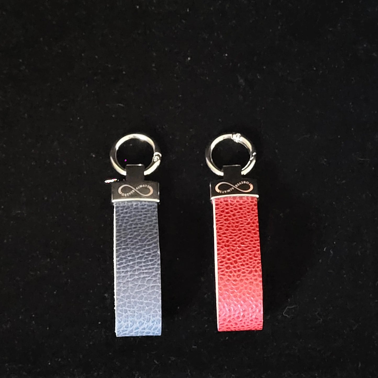 3d photo crystal heart keyring leather strap