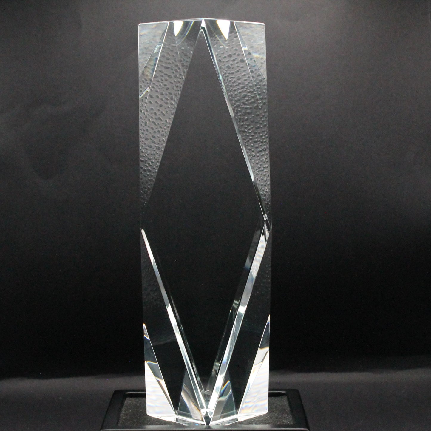 Crystal award on a black background