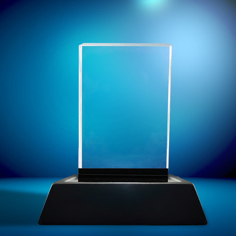 Optical Crystal Rectangle with Onyx Black Base