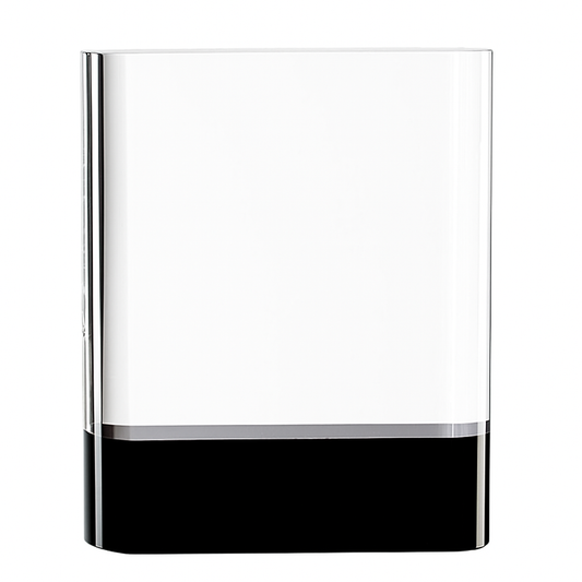 15.5cm Optical Crystal Rectangle with Onyx Black Base