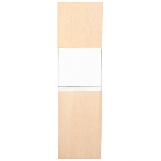 24cm Wood & Optical 3d Crystal Square Column Award