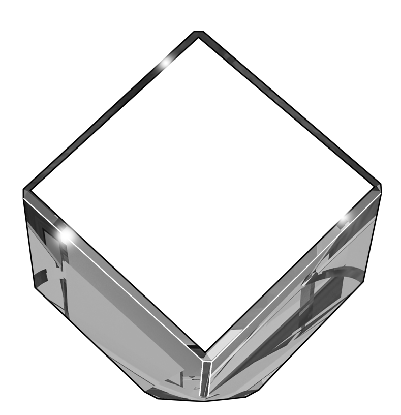 4cm Optical Crystal Bevel Edged Cube