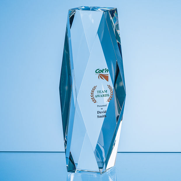 3D CRYSTAL Glass award 20.5cm Optical Crystal Genesis Column Award