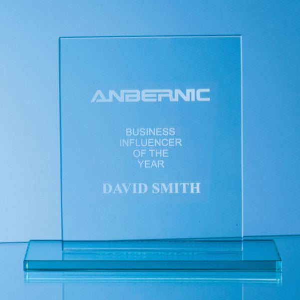 15cm x 12.5cm x 12mm Jade Glass Rectangle Award
