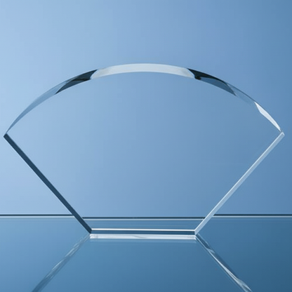 25.5cm optical crystal bevelled arch award personalised engraving UK