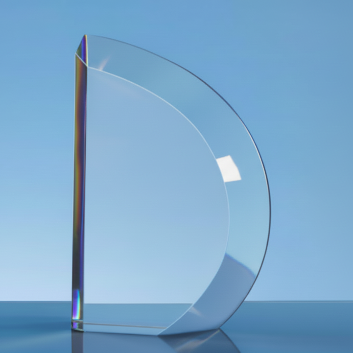 15.5cm optical crystal facet curve SY4032 award personalised engraving UK