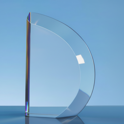 15.5cm optical crystal facet curve SY4032 award personalised engraving UK