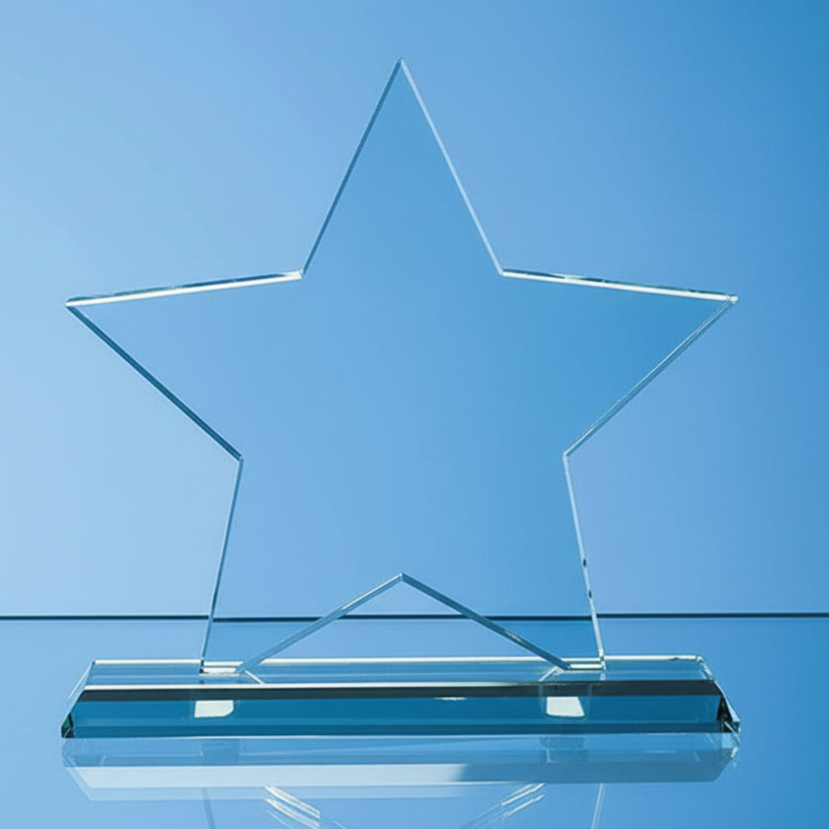 18cm x 18cm x 12mm Mounted Jade Glass Star Award