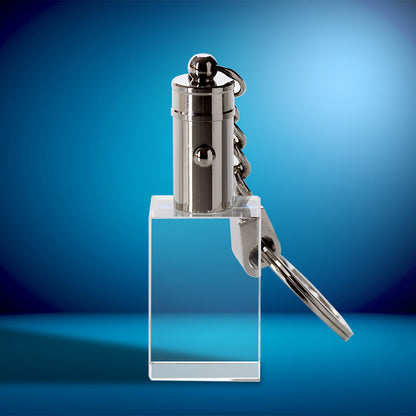 3D Crystal Rectangle Keyring - Made In UK