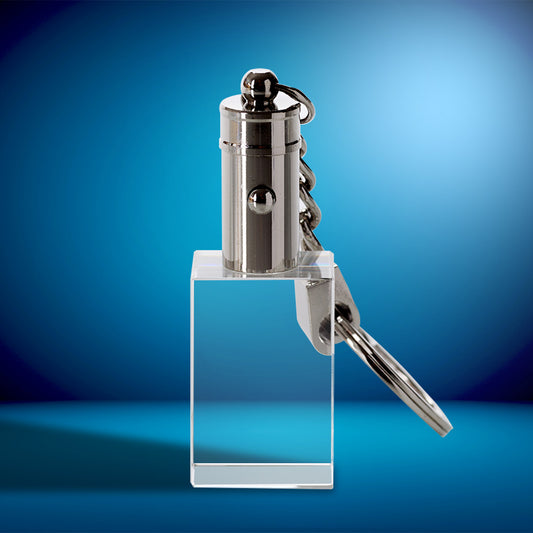 Personalized Leather 3d crystal keyring -Luxury Leather  rectangle