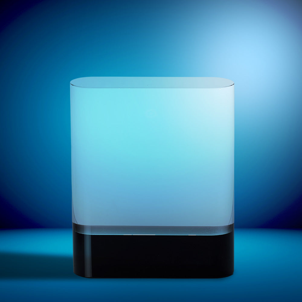 15.5cm Optical Crystal Rectangle with Onyx Black Base