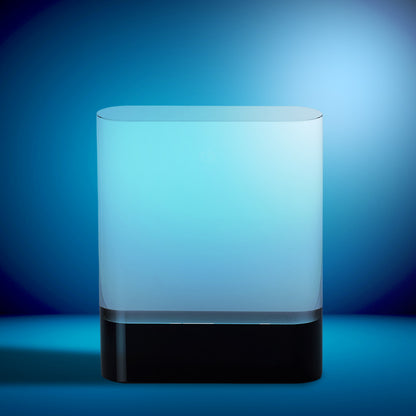 15.5cm Optical Crystal Rectangle with Onyx Black Base