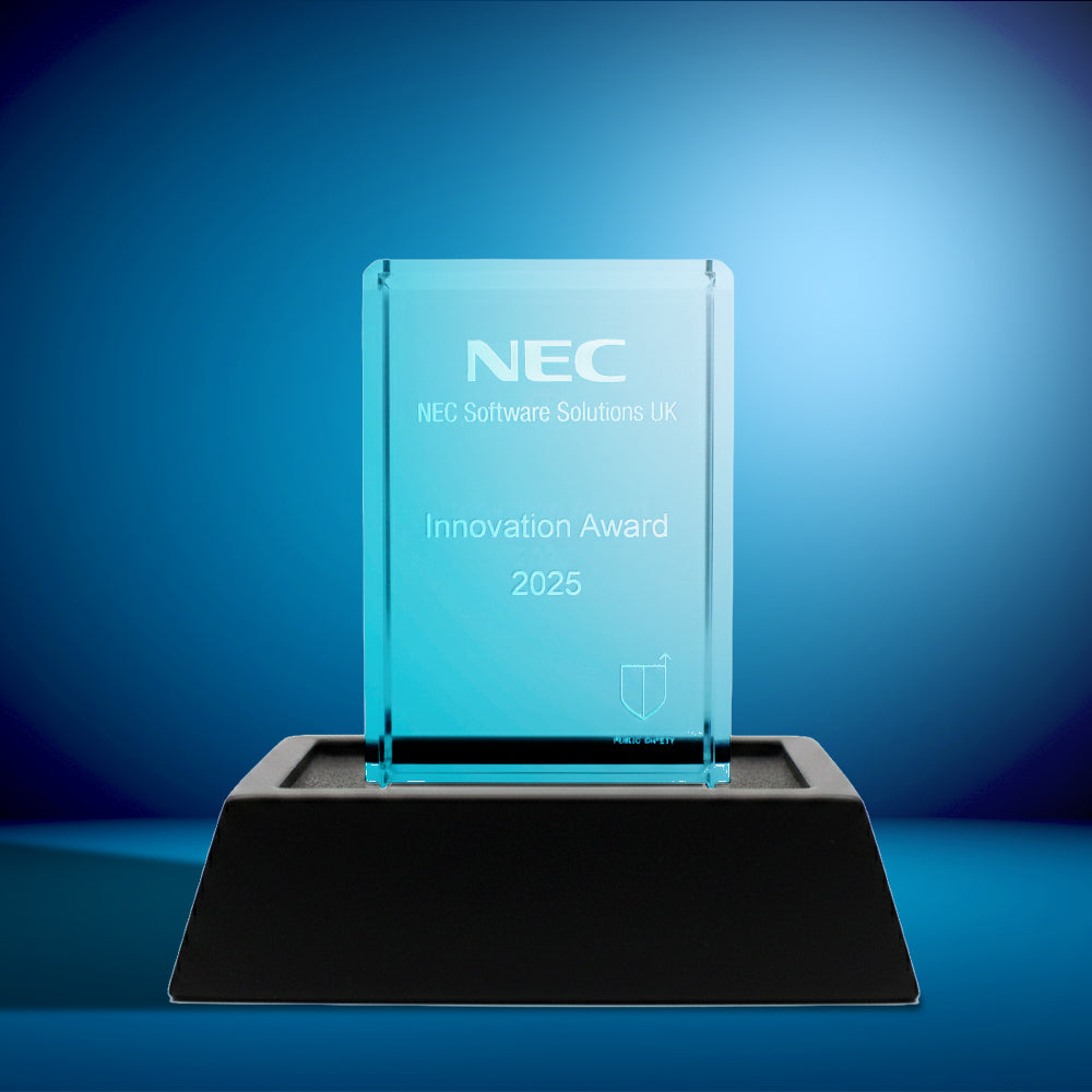 Tall Rectangle 3D Crystal Glass Award