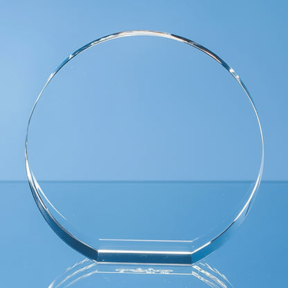 15.5cm Optical Crystal Round Stand Up Circle Award