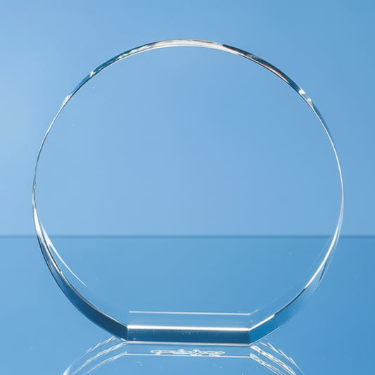 15.5cm Optical Crystal Round Stand Up Circle Award