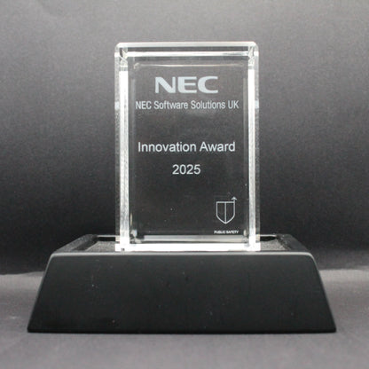 Tall Rectangle 3D Crystal Glass Award
